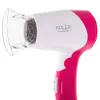Hair dryer Adler AD 2259 — 1200 W, 2 speeds, foldable handle, concentrator nozzle, pink/white