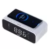 Alarm clock Adler AD 1192W — compact bedside clock with wireless charger and AUX input, white