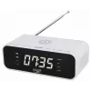 Alarm clock Adler AD 1192W — compact bedside clock with wireless charger and AUX input, white