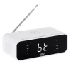 Alarm clock Adler AD 1192W — compact bedside clock with wireless charger and AUX input, white