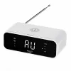 Alarm clock Adler AD 1192W — compact bedside clock with wireless charger and AUX input, white
