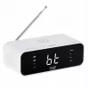 Alarm clock Adler AD 1192W — compact bedside clock with wireless charger and AUX input, white