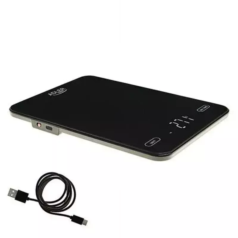 Electronic kitchen scale Adler AD 3177b — 10 kg capacity, 1 g accuracy, black, glass top