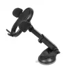 Car phone holder IBOX H-9 adjustable-angle universal fit for smartphones, suction cup mount, black, plastic