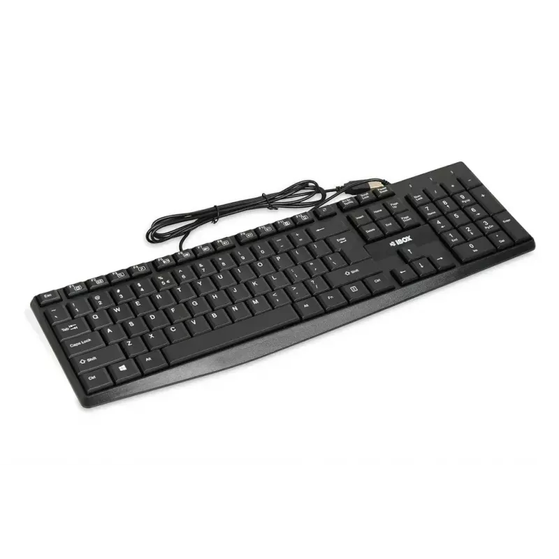 Wired USB keyboard IBOX Eris IKC2010B — full-size 105-key, USB, water resistant, black