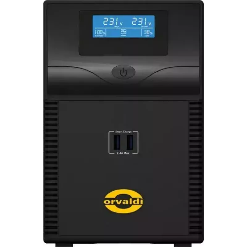 UPS ORVALDI ID1K5CH 1.5 kVA (900 W) Line-Interactive, 24 V battery, LCD, USB, compact black