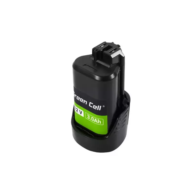 Cordless tool battery Green Cell PTBO12V3 — Li‑Ion 3 Ah, dimensions 5.1×4.7×8.6 cm
