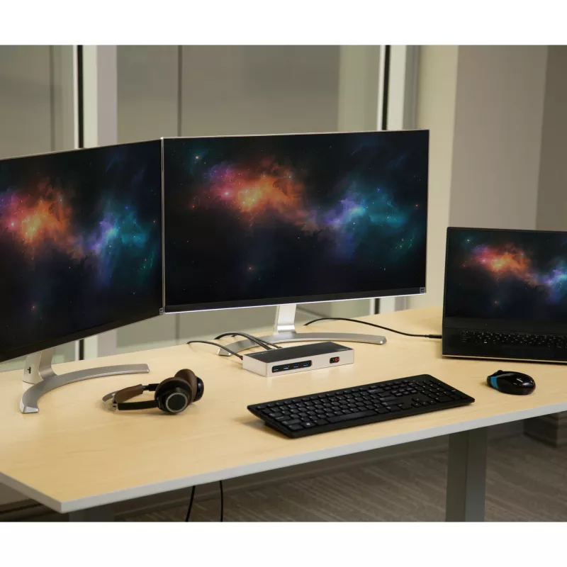 StarTech.com USB-C & USB-A Dock - Dual Monitor 4K 60Hz Dock DisplayPort + HDMI - Hybrid USB 3.0 Docking Station for USB-C or USB-A Laptops - 6x USB Type-A, GbE - USB 3.1 Gen 1 - Mac/Windows