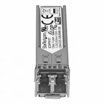 StarTech.com Gigabit Fiber 1000Base-SX SFP Transceiver Module - HP 3CSFP91 Compatible - MM LC - 550m~HPE 3CSFP91 Compatible SFP Module - 1000BASE-SX - 1GbE Multi Mode Fiber Optic Transceiver - 1GE Gigabit Ethernet SFP - LC 550m - 850nm - DDM HPE 3812, 3824, 3848