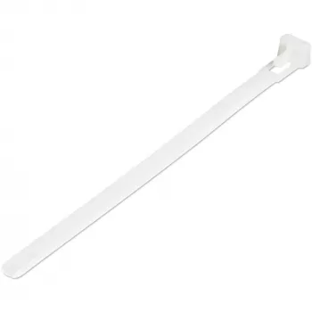 StarTech.com 6 inch(15cm) Reusable Cable Ties - 1/4 inch(7mm) wide, 1-3/8 inch(35mm) Bundle Dia. 50lb(22kg) Tensile Strength, Releasable Nylon Ties, Indoor/Outdoor, 94V-2/UL Listed, 100 Pack - White