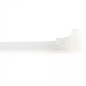 StarTech.com 6 inch(15cm) Reusable Cable Ties - 1/4 inch(7mm) wide, 1-3/8 inch(35mm) Bundle Dia. 50lb(22kg) Tensile Strength, Releasable Nylon Ties, Indoor/Outdoor, 94V-2/UL Listed, 100 Pack - White