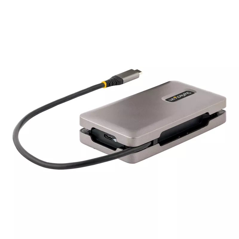 StarTech.com USB-C Multiport Adapter, 4K 60Hz HDMI 2.0b, HDR, USB 3.2 Gen 2 10Gbps Hub (2xUSB-C, 1xUSB-A), 100W PD Pass-Through, Mini Travel Dock, 12 inch/30cm Cable, Laptop Docking Station