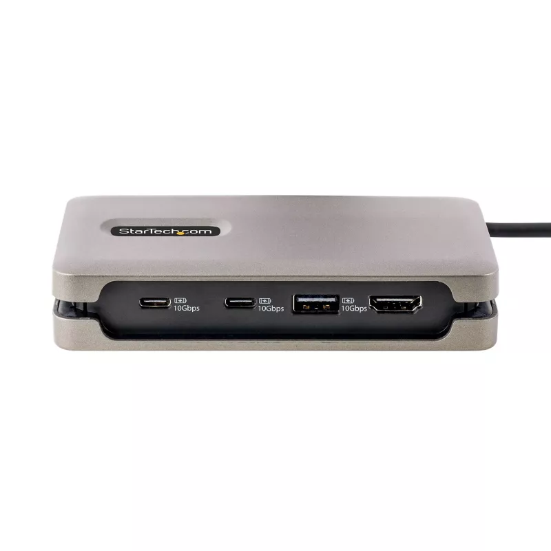 StarTech.com USB-C Multiport Adapter, 4K 60Hz HDMI 2.0b, HDR, USB 3.2 Gen 2 10Gbps Hub (2xUSB-C, 1xUSB-A), 100W PD Pass-Through, Mini Travel Dock, 12 inch/30cm Cable, Laptop Docking Station