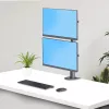 StarTech.com Desk Mount For 2x Vertically Stacked Monitors, Dual 49 inch, Total 70lb (32kg), C-Clamp, Quick-Release VESA System, Widescreen 16:9/Ultrawide 32:9, TAA