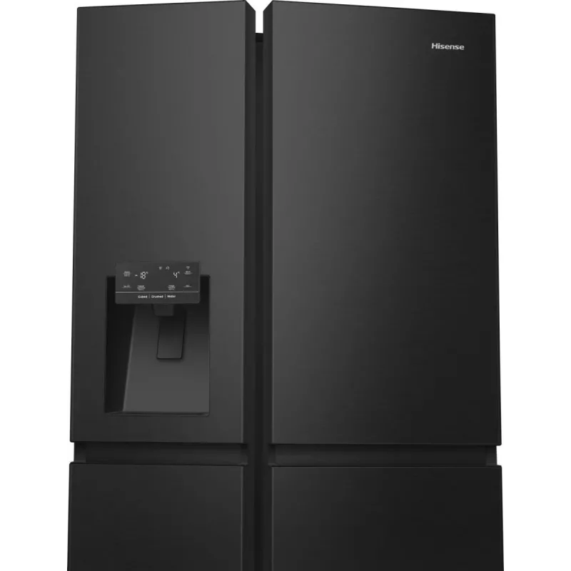 Hisense RS818N4TFC side-by-side refrigerator Freestanding 632 L Black, Stainless steel