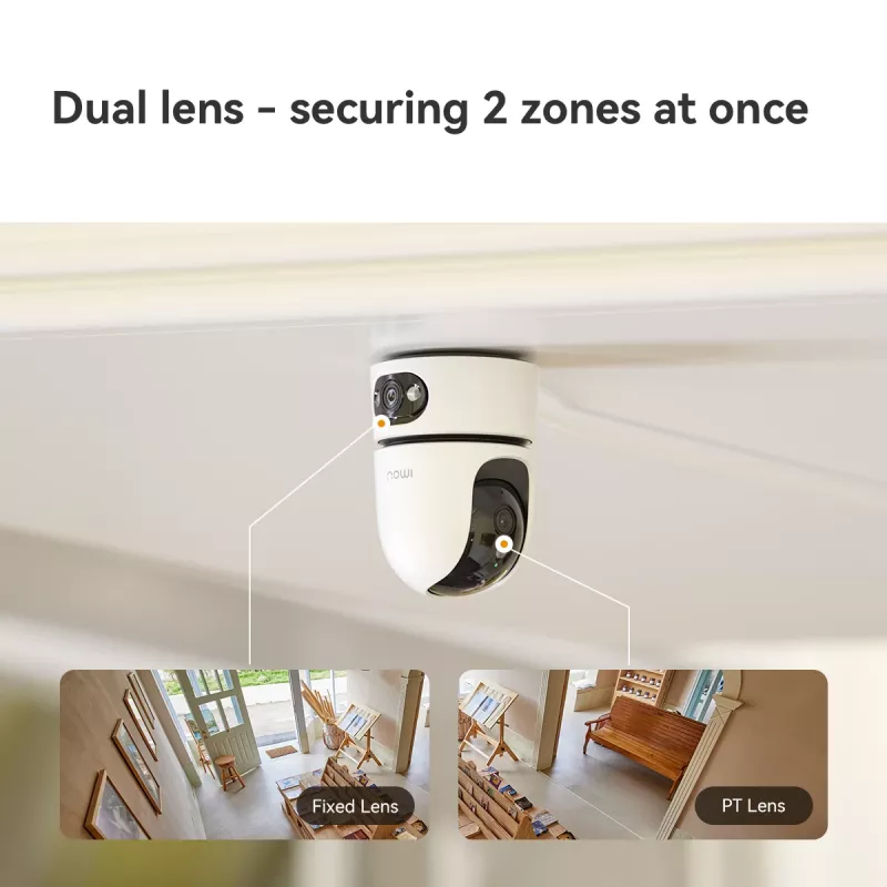 IP security camera IMOU Ranger Dual Pro 6MP — Indoor desk, 2304×1296, 3.6mm, 8× digital zoom, 91°×47° viewing angles
