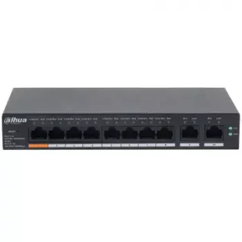 Managed L2 Gigabit PoE Switch DAHUA CS4010-8GT-60 — 10x Gigabit (10/100/1000), 20 Gbit/s, 8000 MAC, Desktop/Wall-Mount, Black