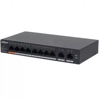Managed L2 Gigabit PoE Switch DAHUA CS4010-8GT-60 — 10x Gigabit (10/100/1000), 20 Gbit/s, 8000 MAC, Desktop/Wall-Mount, Black