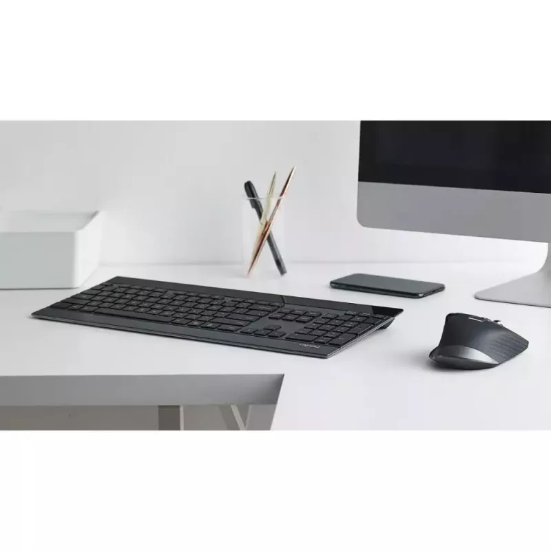 Keyboard Mouse Rapoo 9900m Office QWERTZ Black
