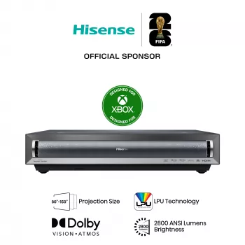 Hisense PX3 projection TV Ultra short throw projector 2800 ANSI lumens UHD 4K (3840x2160) Black, Dark Grey