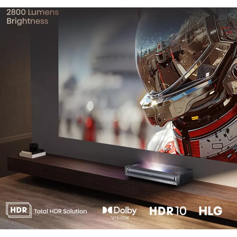 Hisense PX3 projection TV Ultra short throw projector 2800 ANSI lumens UHD 4K (3840x2160) Black, Dark Grey