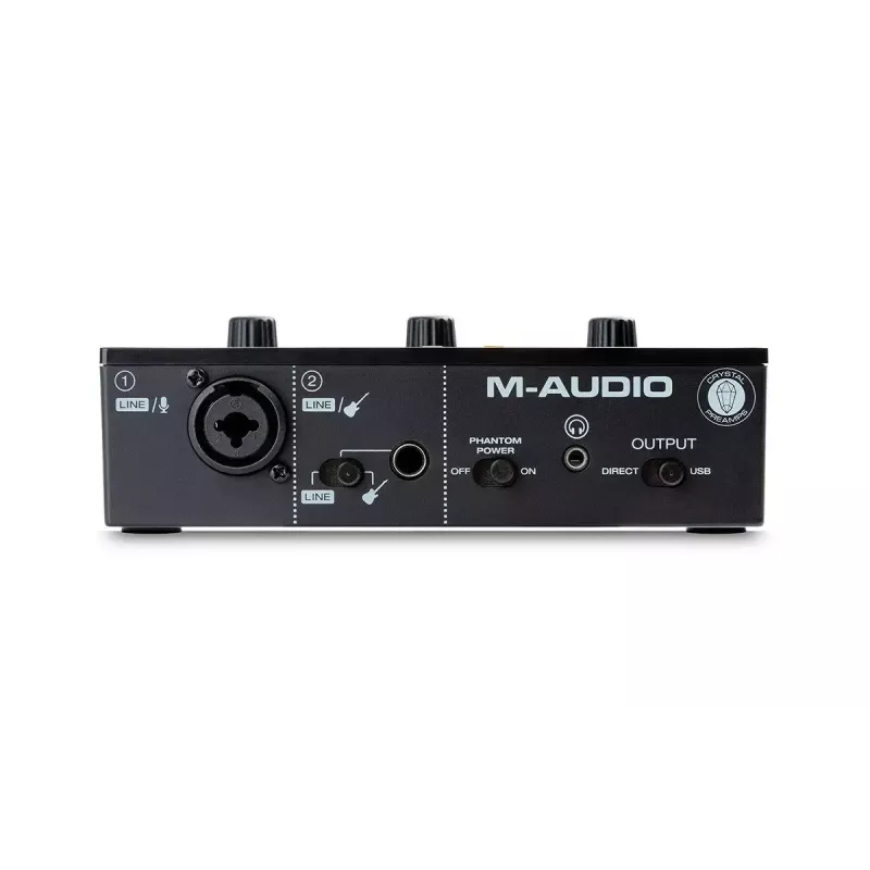 Audio interface M-Audio M-Track Solo — USB 16-bit/48 kHz, 1-in/1-out, XLR/TRS combo & instrument input, 48V phantom, headphone out