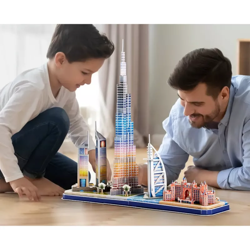3D Puzzle CubicFun City Line Dubai LED, 182 pieces, 532×48 mm, age 10+