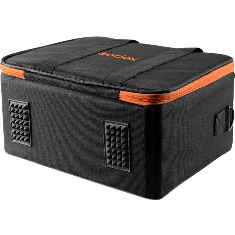 Camera body case Godox CB-12 for AD600Pro, flannel/nylon, black and orange, with shoulder strap