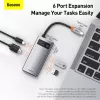 Baseus Metal Gleam USB 3.2 Gen 1 Type-C Grey 100W Power Delivery 4K Ultra HD