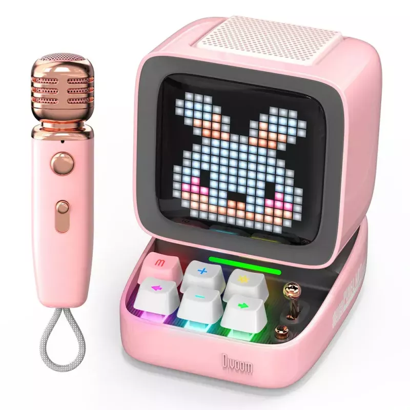Mono Portable Speaker Divoom Ditoo-Mic Mini Pink