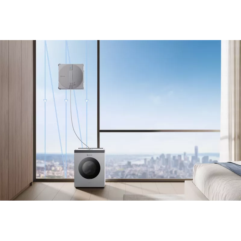 Window cleaning robot Ecovacs WINBOT W3 OMNI, battery 4500 mAh, 270×270×76 mm, silver/white