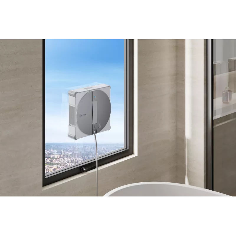 Window cleaning robot Ecovacs WINBOT W3 OMNI, battery 4500 mAh, 270×270×76 mm, silver/white