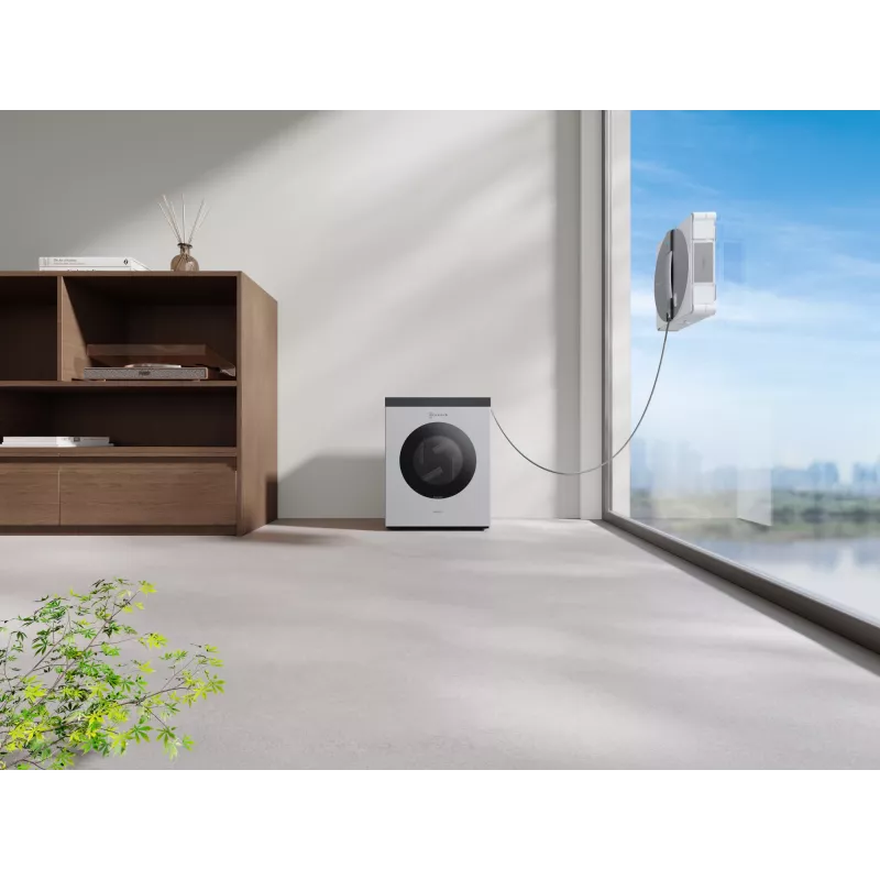 Window cleaning robot Ecovacs WINBOT W3 OMNI, battery 4500 mAh, 270×270×76 mm, silver/white