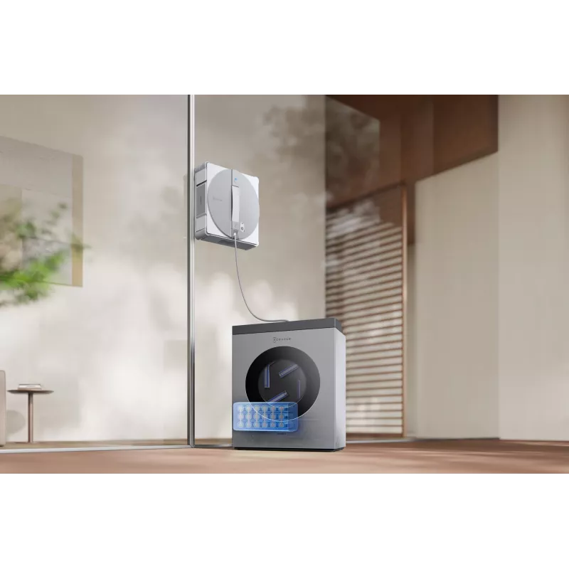 Window cleaning robot Ecovacs WINBOT W3 OMNI, battery 4500 mAh, 270×270×76 mm, silver/white