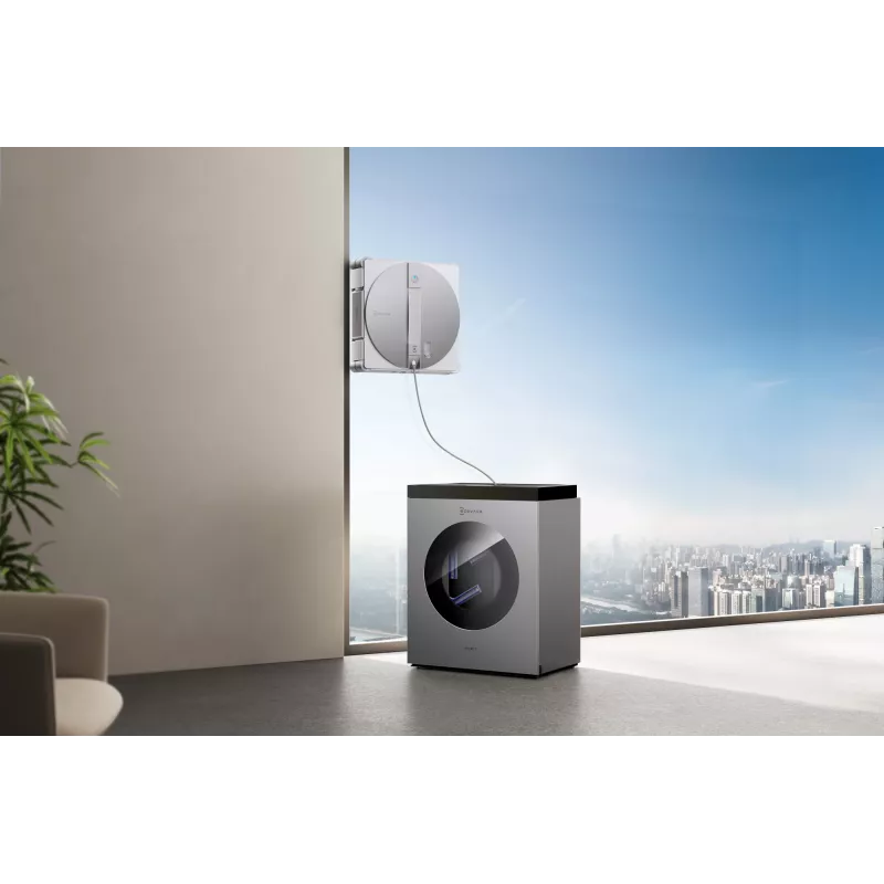 Window cleaning robot Ecovacs WINBOT W3 OMNI, battery 4500 mAh, 270×270×76 mm, silver/white