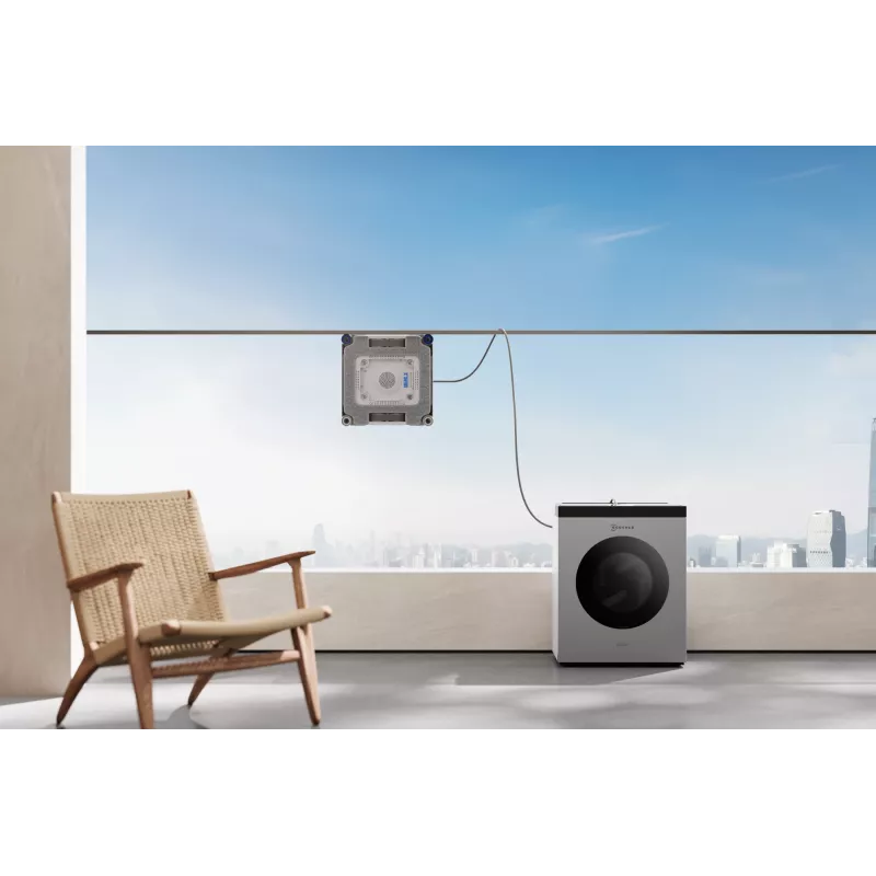 Window cleaning robot Ecovacs WINBOT W3 OMNI, battery 4500 mAh, 270×270×76 mm, silver/white
