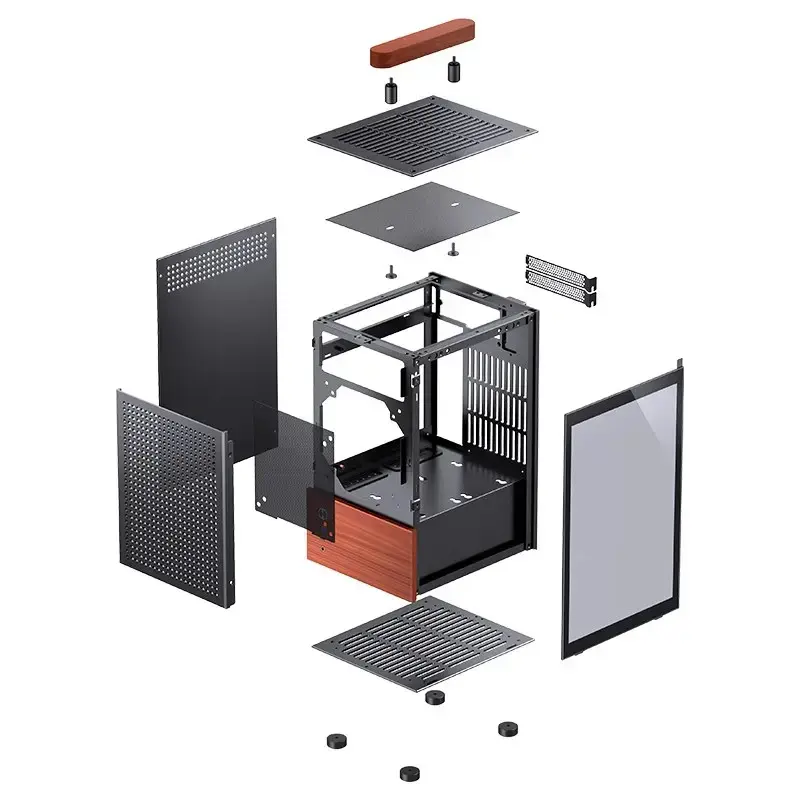 PC Case Jonsbo T6, Mini-Tower, Mini-ITX, Black