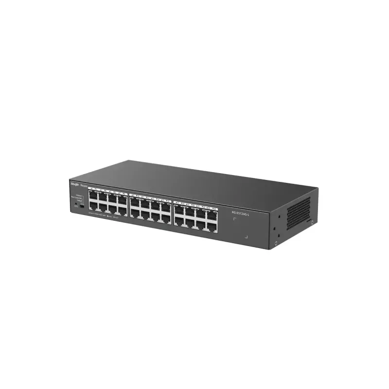 Unmanaged L2 Network Switch RUIJIE RG-ES124G-L — 24x Gigabit (10/100/1000), 48 Gbit/s, 8000 MAC, rack-mount
