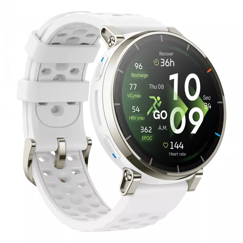 Smartwatch Amazfit Active 3 — 3.35 cm (1.32 inch) AMOLED, 466×466, Touchscreen, GPS, 365 mAh, Silicone band