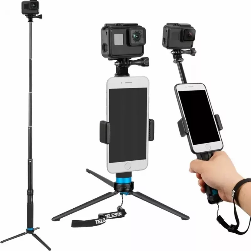 Selfie stick tripod Telesin GP-MNP-090-S adjustable height lightweight