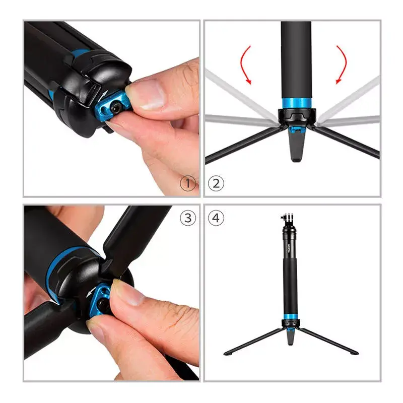 Selfie stick tripod Telesin GP-MNP-090-S adjustable height lightweight