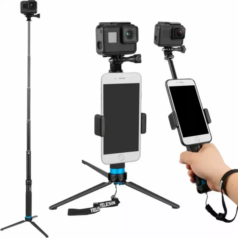 Selfie stick tripod Telesin GP-MNP-090-S adjustable height lightweight