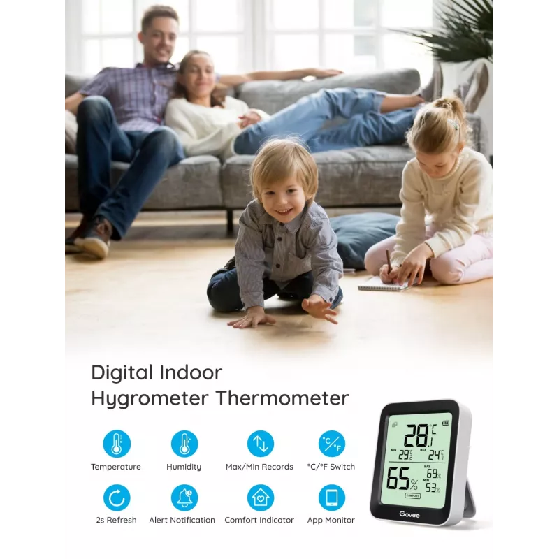 Govee H5075 Indoor Temperature & humidity sensor Freestanding Wireless