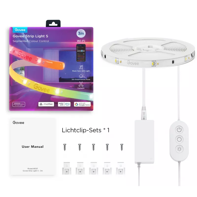 Govee H612FCD1 RGB LED Strip Light, 3 Meters