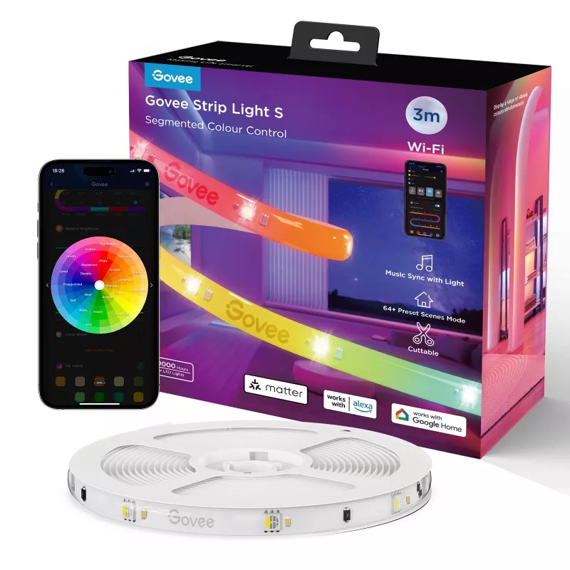 Govee H612FCD1 RGB LED Strip Light, 3 Meters