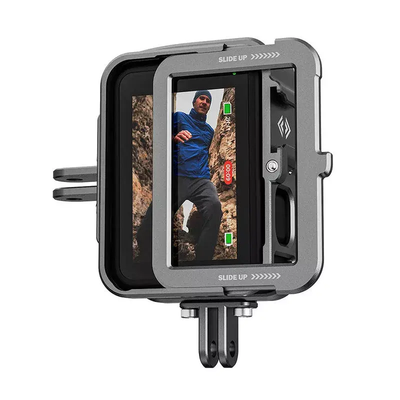 Aluminum Camera Cage Telesin GP-FMS-G11-TZ for GoPro Hero 12/11/10/9 with Vertical Adapter