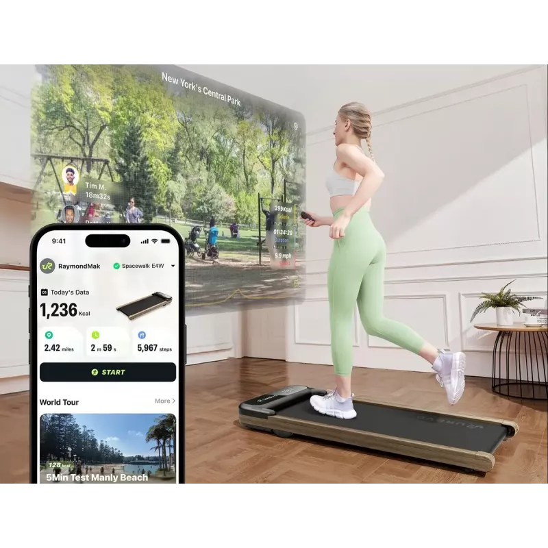Treadmill UREVO SpaceWalk E4W electric, max user weight 120 kg, speed 1–6 km/h, running area 102×38 cm, LED display