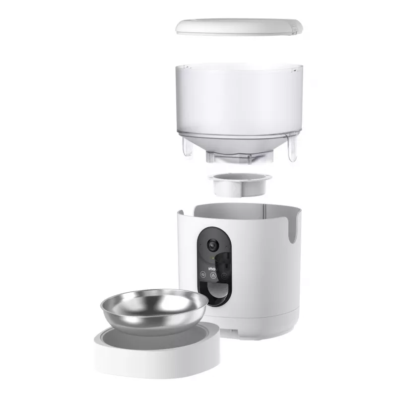 Automatic Pet Feeder IMOU PF1 — 4 L Stainless Steel Hopper, Wi‑Fi 4, Battery/DC Power, 1 Bowl