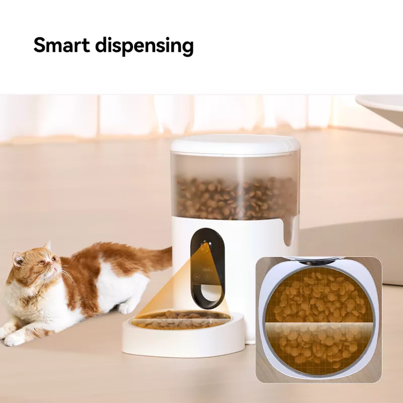 Automatic Pet Feeder IMOU PF1 — 4 L Stainless Steel Hopper, Wi‑Fi 4, Battery/DC Power, 1 Bowl
