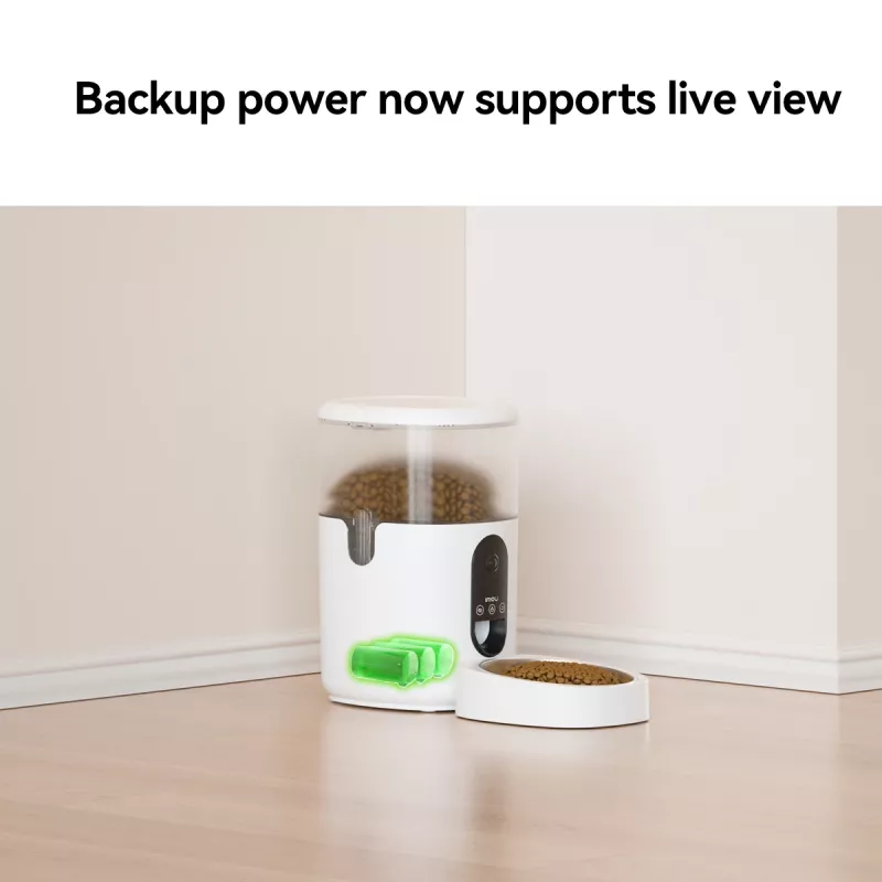 Automatic Pet Feeder IMOU PF1 — 4 L Stainless Steel Hopper, Wi‑Fi 4, Battery/DC Power, 1 Bowl